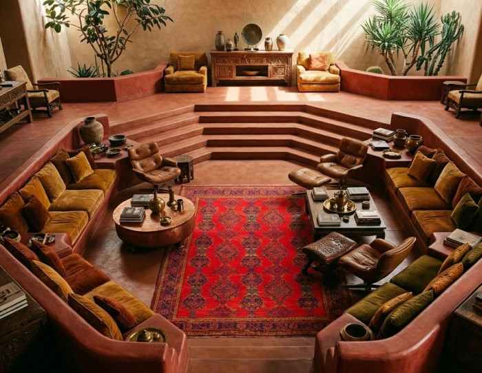 Red oushak rugs